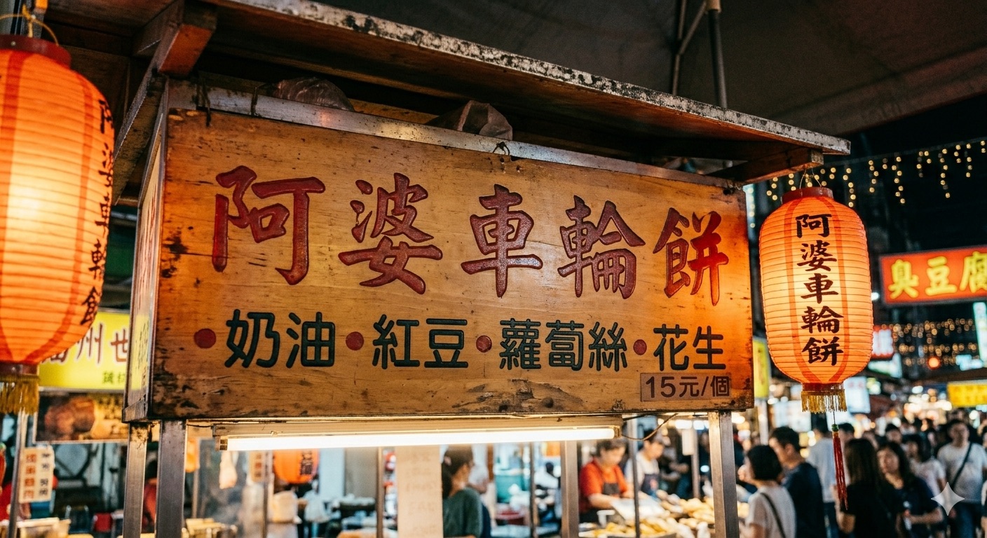 阿婆車輪餅招牌