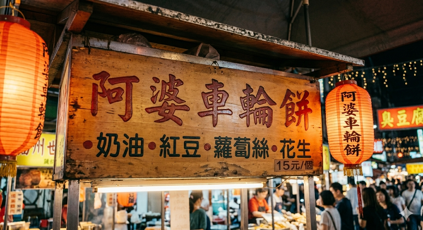 阿婆車輪餅招牌